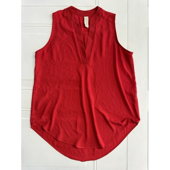 Allison Joy Women’s V Neck Red Sleeveless Blouse Size Small S - Picture 1 of 6